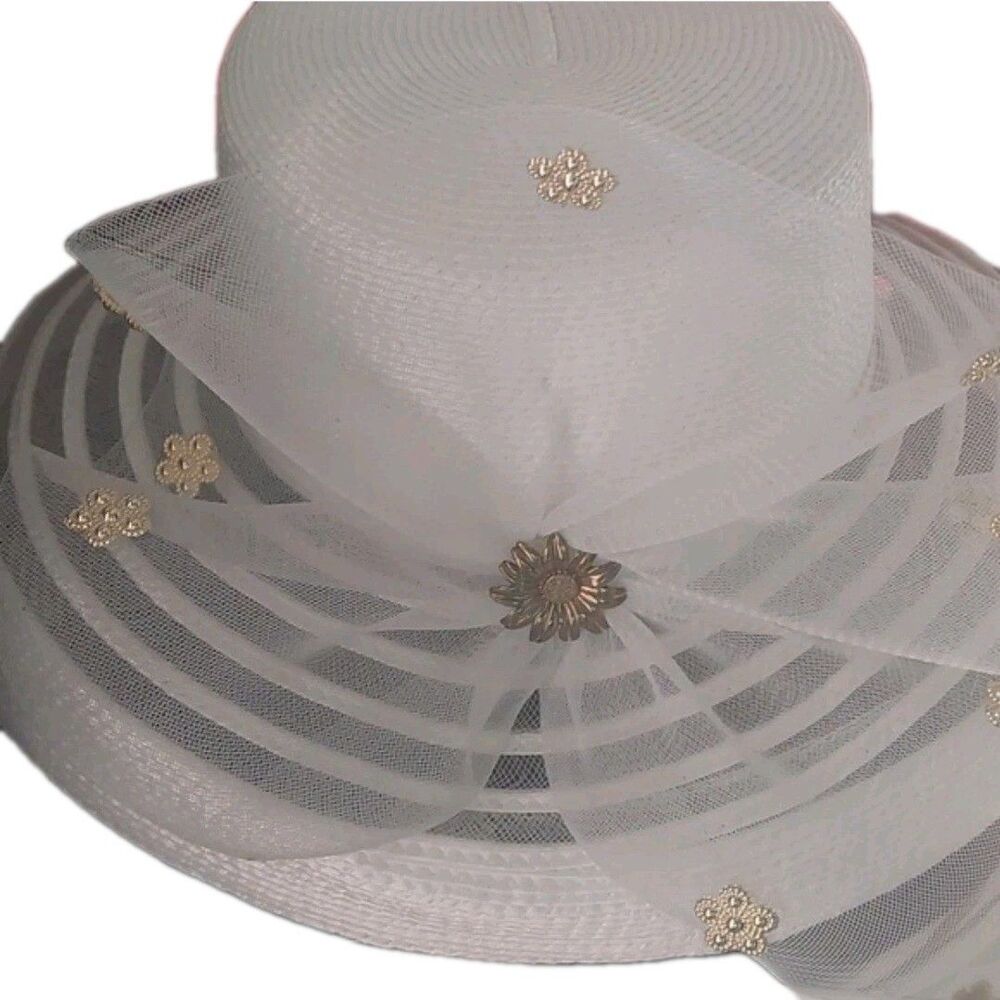 Kentucky Derby Wide Brim Hat Church Tea Party Wedding Style